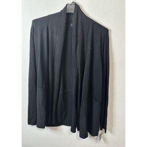 Liz Claiborne Women’s Black Open Front Longline Cardigan Sweater Size 3XL